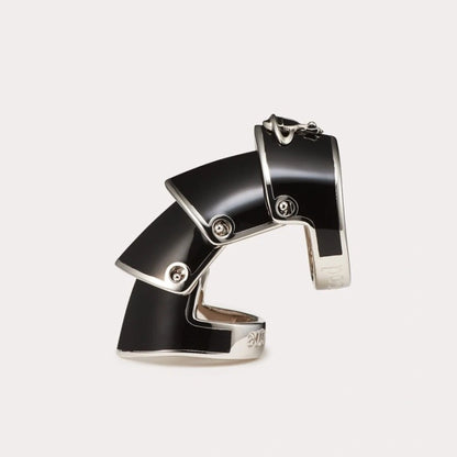 Vivienne Westwood Black & Silver Armor Ring Size M