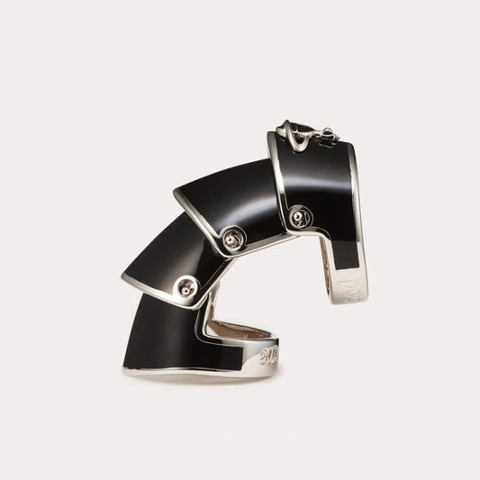 Vivienne Westwood Black & Silver Armor Ring Size M