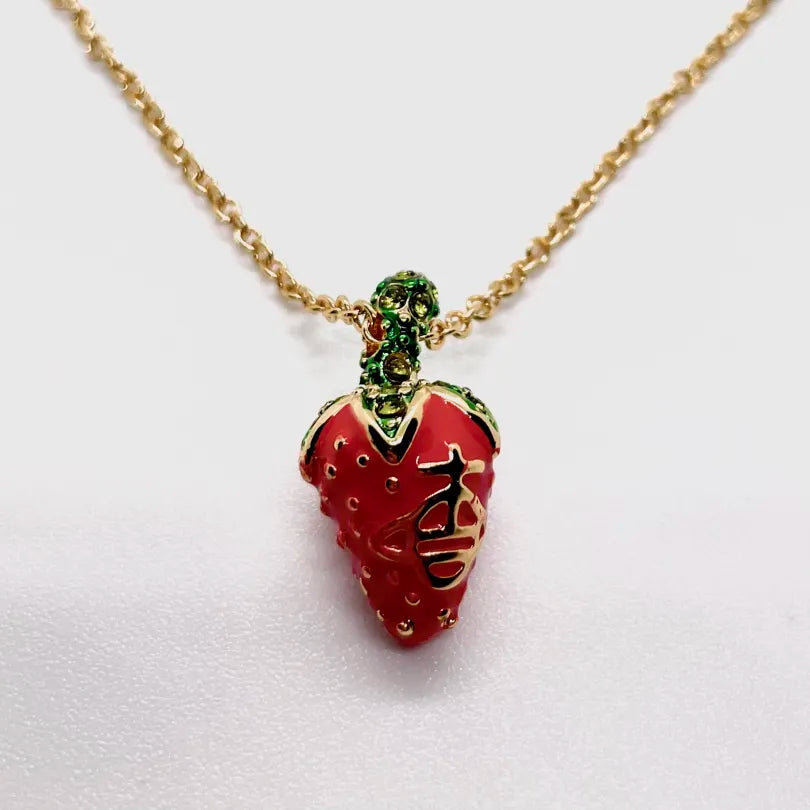 Vivienne Westwood Leonella Strawberry Pendant Necklace Gold tone