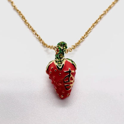 Vivienne Westwood Leonella Strawberry Pendant Necklace Gold tone